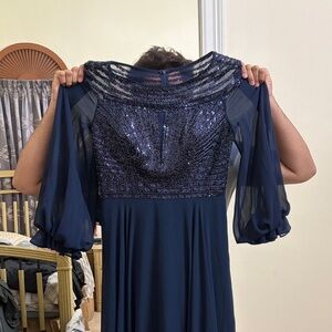 Elegant Navy Blue Evening Dress